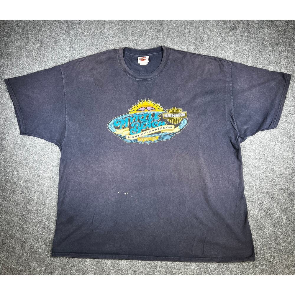 Y2K 2002 Harley Davidson Myrtle Beach Bike Week T-Shirt 3XL Black